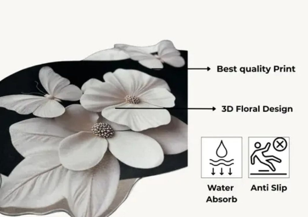 3D Realistic Pattern Non-slip Absorbent Mat